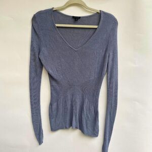 ANN TAYLOR Ribbed Long Sleeve Fitted Sweater Top S